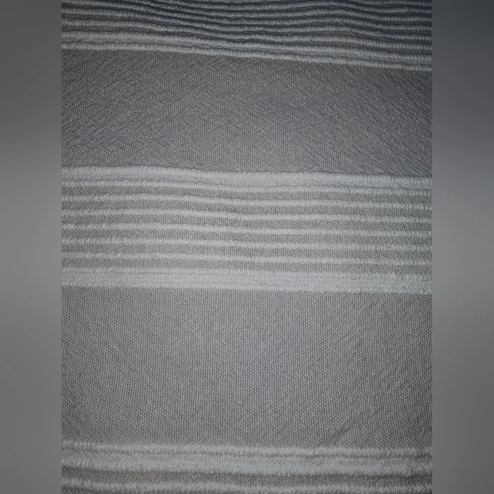 Vera Wang Gray White Horizontal Stripe Fabric Shower Curtain 64×66